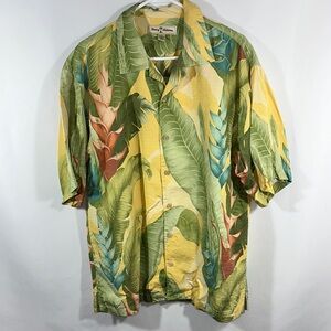 Tommy Bahama 100% Silk Hawaiian Shirt Size Large